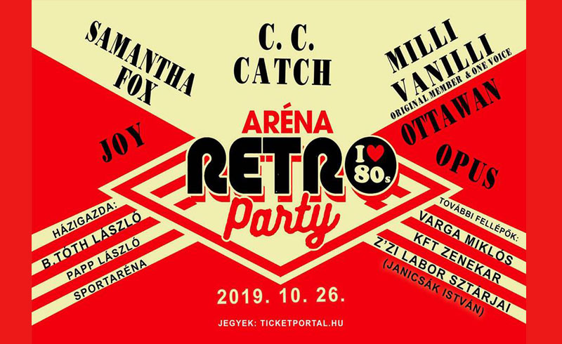 Aréna Retro Party – 2019. OKTÓBER 26. 19:00 – Papp László Budapest Sportaréna