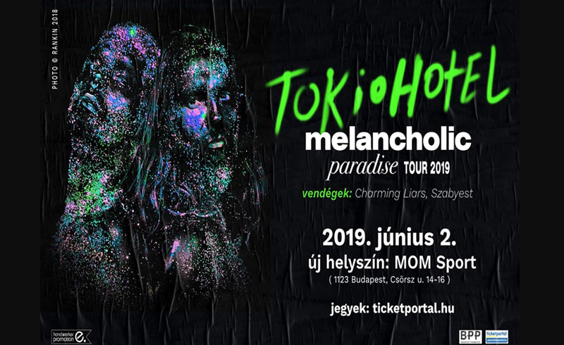 ÚJ HELYSZÍN! Tokio Hotel koncert – 2019. JÚNIUS 2. – MOM SPORT – LEZAJLOTT
