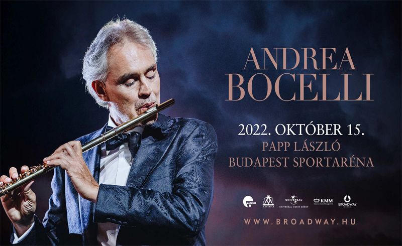 Andrea Bocelli koncert 2022. október 15. (szombat), 19.00, Papp László Budapest Sportaréna