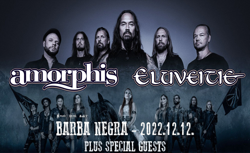 Amorphis – Eluveitie koncertek – Co-Headline Tour + különleges vendégek + különleges vendégek 2022.12.12. Budapest, BARBA NEGRA