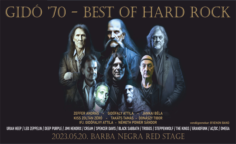 Gidó ’70  – Best of Hardrock 2023. május 20., szombat, 20 óra, Budapest, Barba Negra Red Stage