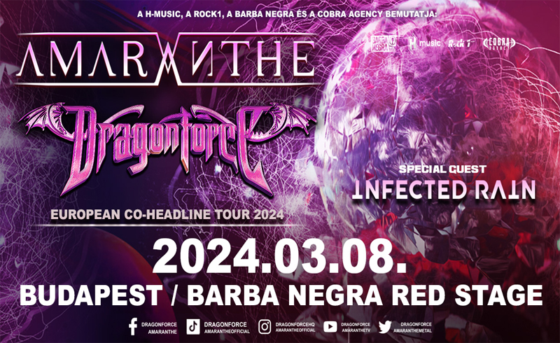Amaranthe & Dragonforce Special Guest: Infected Rain 2024.03.08. Budapest, Barba Negra Red Stage