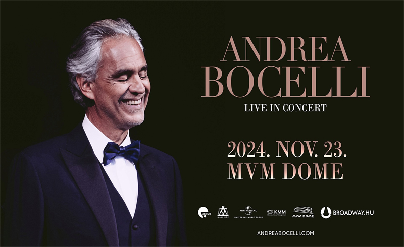 A világhírű olasz tenor, Andrea Bocelli jövőre újra Budapesten koncertezik