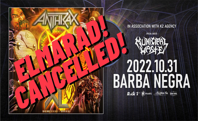ELMARAD! – Anthrax, Municipal Waste koncertek 2022. október 31. Budapest, Barba Negra