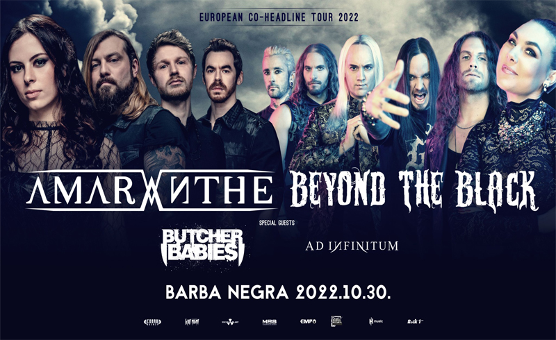Amaranthe – Beyond The Black koncertek – Coheadline Tour in 2022. október 30. Budapest, Barba Negra