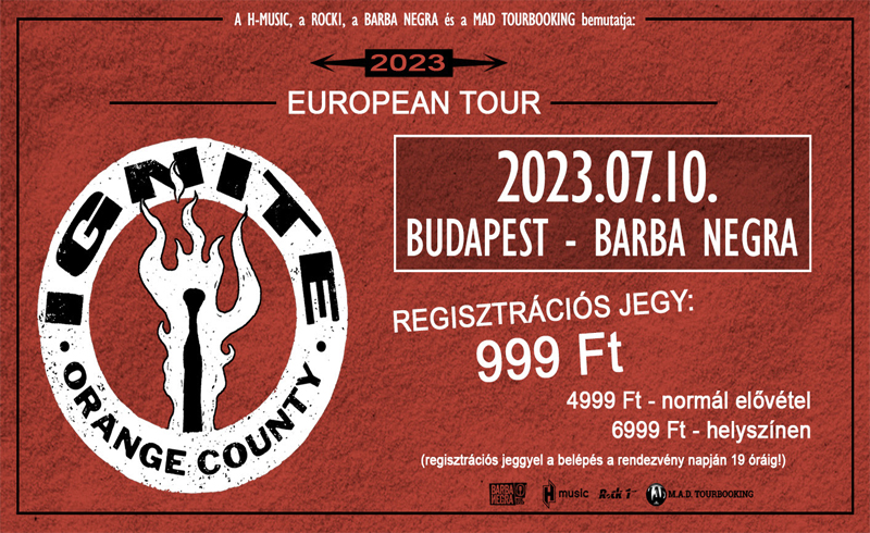IGNITE koncert 2023. július 10. Budapest, Barba Negra